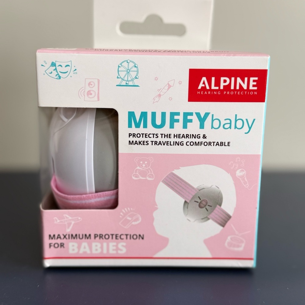 Alpine Muffy Baby Pink and White Earmuffs